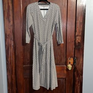Croft & Barrow Midi Dress w/ sash belt 3/4 sleeves, size Small